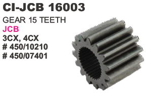 "GEAR 15 TEETH J C B 3CX,4CX"