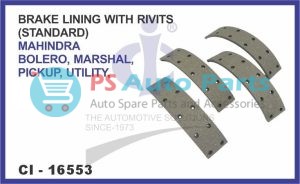 16553.jpg "BRAKE LINING WITH RIVITS (STANDARD) MAHINDRA BOLERO , MARSHAL, PICKUP, UTILITY "