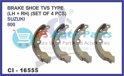 BRAKE SHOE TVS TYPE ( LH + RH) (SET OF 4 PCS) MARUTI SUZUKI 800