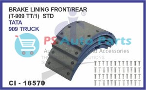 BRAKE LINING FRONT/REAR SET OF 4 PCS (T-909 TT/1) STD TATA 909 TRUCK