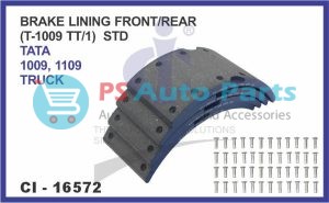 16572.jpeg "BRAKE LINING FRONT/REAR SET OF 4 PCS (T-1009 TT/1) STD TATA 1009, 1109 TRUCK"