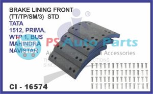 16574.jpeg "BRAKE LINING FRONT SET OF 4 PCS (TT/TP/SM/3) STD TATA 1512, PRIMA, WTP 1, BUS MAHINDRA NAVISTAR"