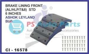 BRAKE LINING FRONT SET OF 4 PCS (AL/HLP/7&8) STD 6 INCHES ASHOK LEYLAND BUS