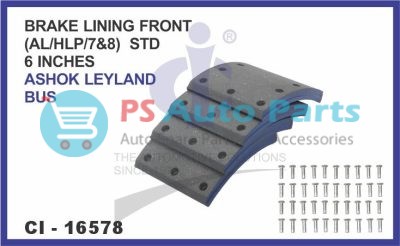 16578.jpeg BRAKE LINING FRONT SET OF 4 PCS (AL/HLP/7&8) STD 6 INCHES ASHOK LEYLAND BUS