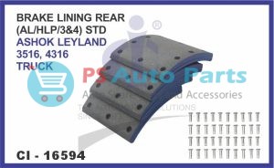 16594.jpeg "BRAKE LINING REAR SET OF 4 PCS (AL/HLP/3&4) STD ASHOK LEYLAND 3516, 4316 TRUCK"