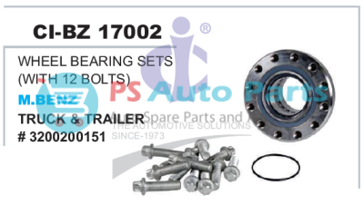 WHEEL BEARING SETS (WITH 12 BOLTS) M BENZ TRUCK & TRAILER