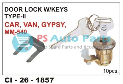 DOOR LOCK W/KEY TYPE-2 CAR