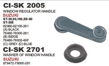 BLACK WINDOW REGULATOR HANDLE SUZUKI