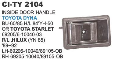 2104.png "INSIDE DOOR HANDLE TOYOTA DY (ABS) (GREY , BLUE, BROWN) "