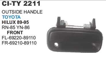 OUTSIDE DOOR HANDLE TOYOTA HILUX RN 85 FRONT (BLACK)