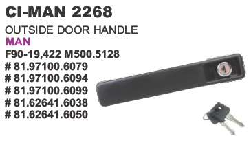 OUTSIDE DOOR HANDLE W/ KEYS MAN CI-1165