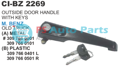 OUTSIDE DOOR HANDLE W/ KEYS BENZ TRUCK PLASTIC