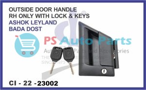 OUTSIDE DOOR HANDLE RH ONLY WITH LOCK & KEYS ASHOK LEYLAND BADA DOST