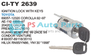 "IGINITION LOCK W/KEY TY KIJANG, COROLLA AE 110"