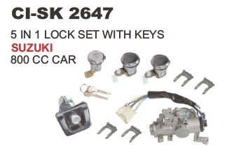 (5 IN 1) LOCK SET W/KEYS SUZUKI 800 CAR
