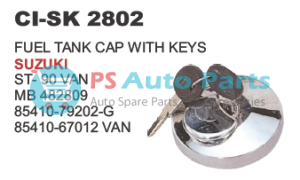 2802.png FUEL TANK CAP BLACK & CHROME WITH KEYS SUZUKI ST 90