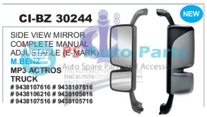 SIDE VIEW MIRROR COMPLETE M BENZ MP3 ACTROS TRUCK