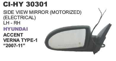 SIDE VIEW MIRROR (MOTORISED) HYUNDAI ACCENT VER T I