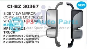 SIDE VIEW MIRROR COMPLETE MOTORIZED WITH HEATER M.BENZ MP3 ACTROS TRUCK