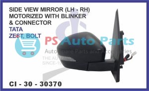 30370.jpeg "SIDE VIEW MIRROR (LH) TATA ZEST, BOLT (MOTORIZED WITH BLINKER & CONNECTOR) "
