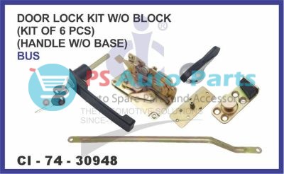 DOOR LOCK KIT W/O BLOCK (KIT OF 6 PCS) (HANDLE W/O BASE) BUS