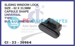 "SLIDING WINDOW LOCK (SIZE : 82 X 33.5MM) UNIVERSAL CAPSULE SHAPE,UNIVERSAL TYPE,BUS & COMMERCIAL VEHICLES"