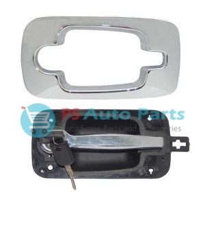 OUTSIDE DOOR HANDLE WITH BLACK BASE WITH CHROME COVER & PULLER WITH LOCK NAVISTAR TRUCK