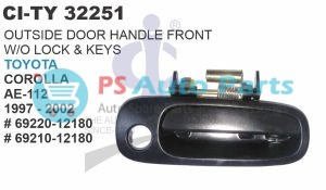 OUTSIDE DOOR HANDLE FRONT W/O LOCK & KEYS TOYOTA COROLLA