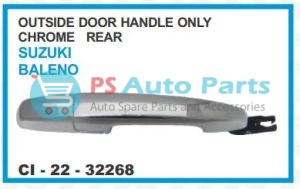 OUTSIDE DOOR HANDLE ONLY CHROME REAR SUZUKI BALENO