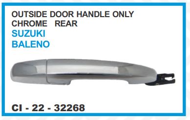 OUTSIDE DOOR HANDLE ONLY CHROME REAR SUZUKI BALENO