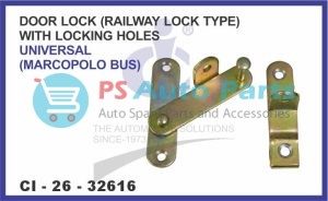 DOOR LOCK (RAILWAY LOCK TYPE) WITH LOCKING HOLES UNIVERSAL (MARCOPOLO BUS)