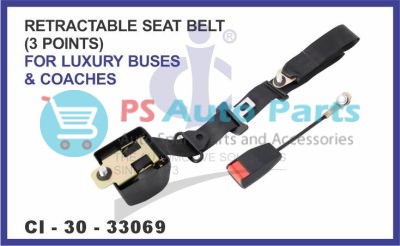 RETRACTABLE SEAT BELT FOR LUXURY BUSES AND COACHES (3 POINTS)
