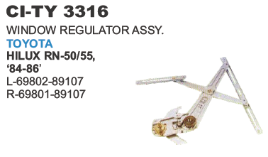 WINDOW REGULATOR ASSY. TOYOTA HILUX RN 50/55