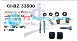 LICENCE NUMBER COMPLETE KIT CLIP UP & DOWN MP1 MP2 M3 TRUCK