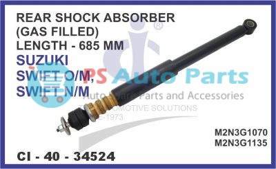 "REAR SHOCK ABSORBER (GAS FILLED) LENGTH - 685 MM SUZUKI SWIFT O/M, SWIFT N/M "