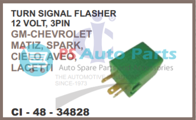 "TURN SIGNAL FLASHER 12 VOLT 3 PIN GM CHEVROLET , MATIZ, SPARK,CIELO ,AVEO,LACETTI "
