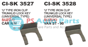 U' TYPE IRON CLIP TRUNKLID LOCK KEY (UNIVERSAL TYPE) SUZUKI CAR N/M
