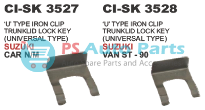 U' TYPE IRON CLIP TRUNKLID LOCK KEY (UNIVERSAL TYPE) SUZUKI CAR N/M