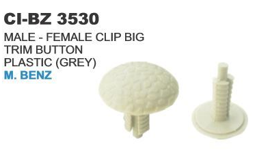 PLASTIC MALE FEMALE CLIP BIG (GREY) M BENZ