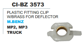 "PLASTIC FITTING CLIP W/BRASS DEFECTOR M.BENZ M2,M3,TRUCK"