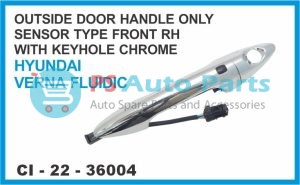 OUTSIDE DOOR HANDLE ONLY SENSOR TYPE FRONT RH WITH KEYHOLE CHROME HYUNDAI VERNA FLUIDIC