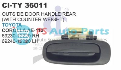 OUTSIDE DOOR HANDLE REAR (WITH COUNTER WEIGHT) TOYOTA COROLLA AE-112