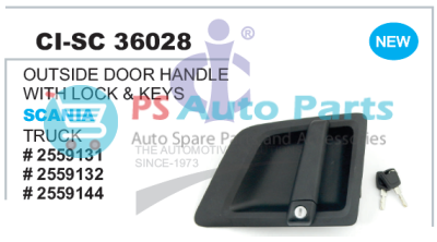 OUTSIDE DOOR HANDLE WITH LOCK & KEYS SCANIA TRUCK