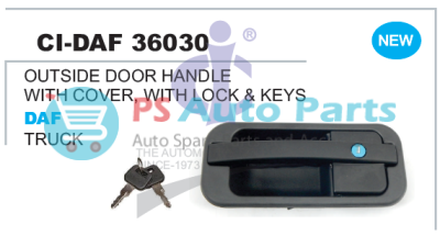 "OUTSIDE DOOR HANDLE WITH COVER, WITH LOCK & KEYS DAF TRUCK"