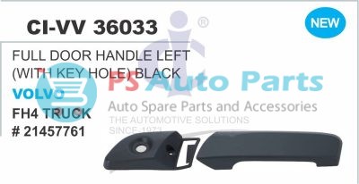 FULL DOOR HANDLE LEFT (WITH KEY HOLE) BLACK VOLVO FH4 TRUCK
