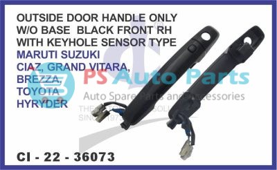 "OUTSIDE DOOR HANDLE ONLY BLACK FRONT RH (SENSOR TYPE) WITH KEYHOLE MARUTI SUZUKI CIAZ GRAND VITARA, BREZZA, TOYOTA HYRYDER"