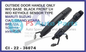 36074.jpeg "OUTSIDE DOOR HANDLE ONLY BLACK FRONT LH (SENSOR TYPE) WITHOUT KEYHOLE MARUTI SUZUKI CIAZ GRAND VITARA, BREZZA, TOYOTA HYRYDER"