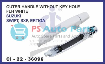 "OUTER HANDLE W/O KEY HOLE FLH WHITE SWIFT, SXF, ERTIGA"