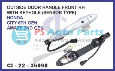 "OUTSIDE DOOR HANDLE FRONT RH WITH KEYHOLE (SENSOR TYPE) HONDA CITY 6TH GEN, AMAZE 2ND GEN"