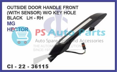 OUTSIDE DOOR HANDLE FRONT (WITH SENSOR) W/O KEY HOLE BLACK LH-RH MG HECTOR